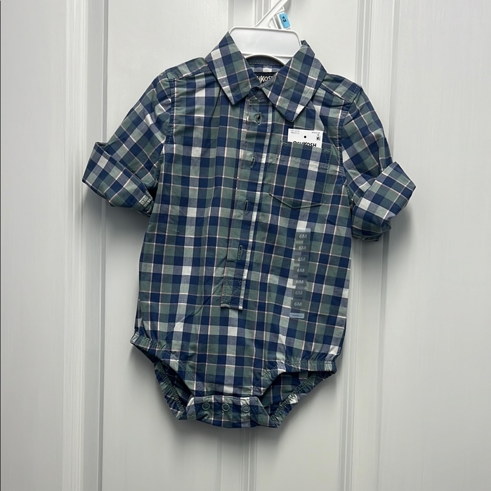 Carter's Plaid Baby Bodysuit - Blue and Green